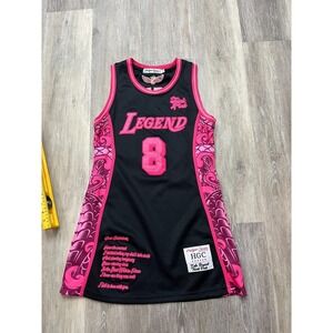 Vtg Kobe Bryant LA Lakers Think Pink NBA Jersey Dress Headgear Classics S